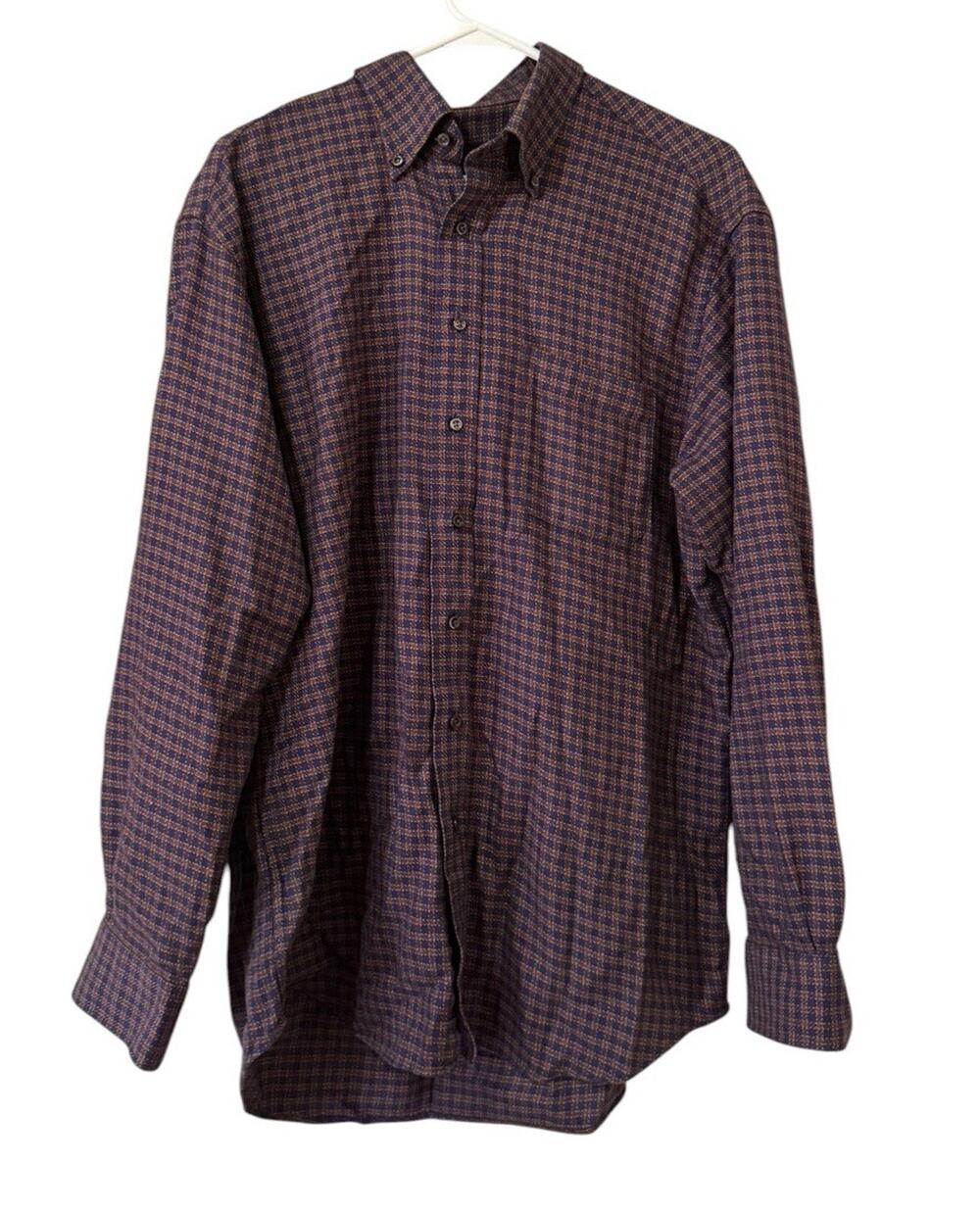 Scott Barber Men Size Large Cotton Button Down Shirt Long Sleeve Buttons Classic